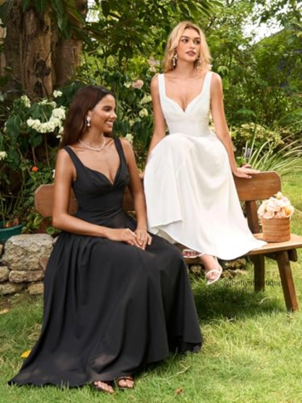 V Neck Floral Corset Midi Dress A-Line Smocked Sleeveless Wedding Guest Long - Picture 4 of 6
